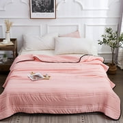 The Air Conditioner Is X1 Blanket For Hot Sleepers 2024 Summer Blanket Lightweight Blanket For All Season Skin Friendly Plain Printed Washed Summer Ventilation Cool Quilt Todays Daily